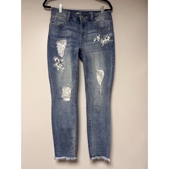 Seven Distressed Ankle‎ Blue Jeans Women's Size 8 Y2K - Picture 1 of 7